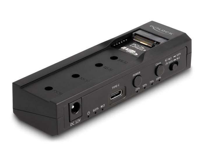 Delock 64252 Convertidor Usb Type-C Para 1 X Ssd M.2 Nvme + 1 X Sata Ssd / Hdd Con Función De Clonación