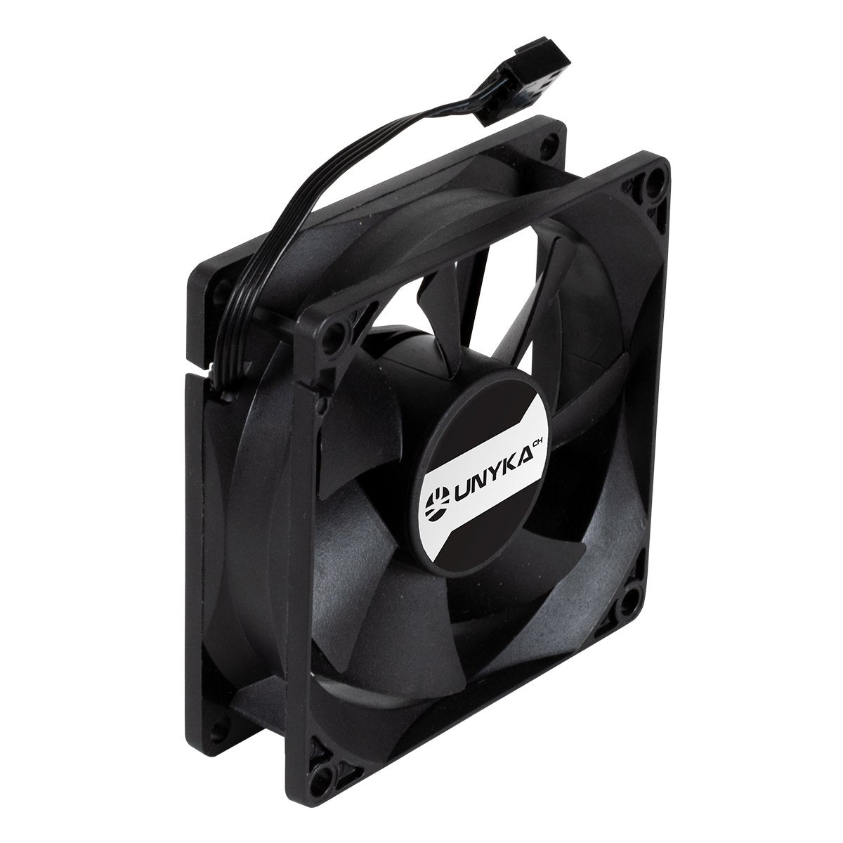 Ventilador Pc Unykach Server 80mm De Doble Bola - Velocidad Max. 2000rpm - Conector De 4 Pines Con Control De Temperatura