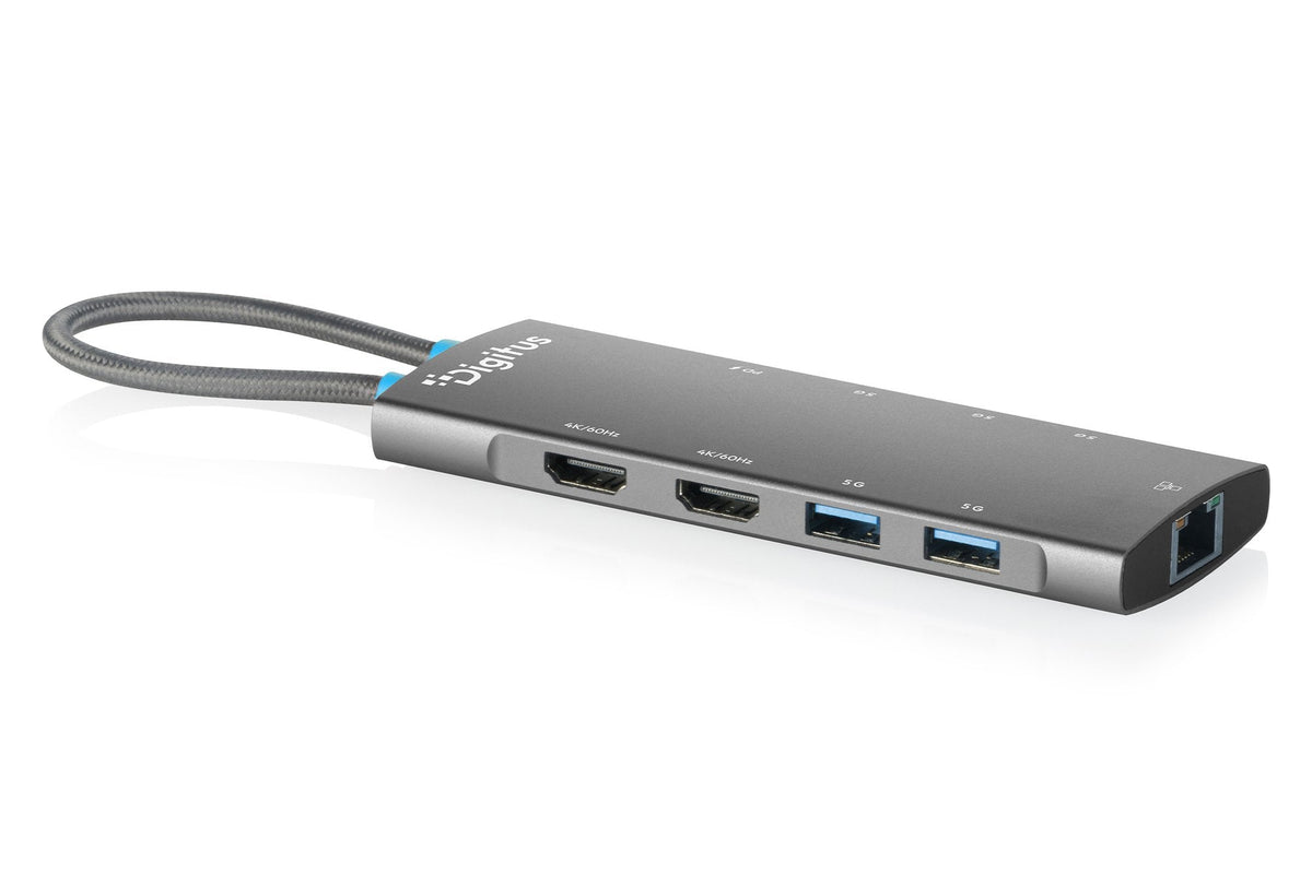 Digitus Usb-C Docking Station, 9-Port, 2x Hdmi, Usb, Rj45