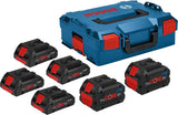 Bosch Professional 4x Batería Procore 18v 4.0ah + 2x Batería Procore 18v 8.0ah Professional Azul/Negro, L-Boxx, Ampshare Alliance 1600a02a2t