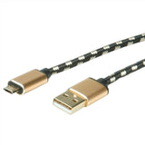EAN 7630049612013 - ROLINE 11.02.8820 cable USB USB 2.0 1,8 m USB C Micro-USB B Negro, Oro imagen 2