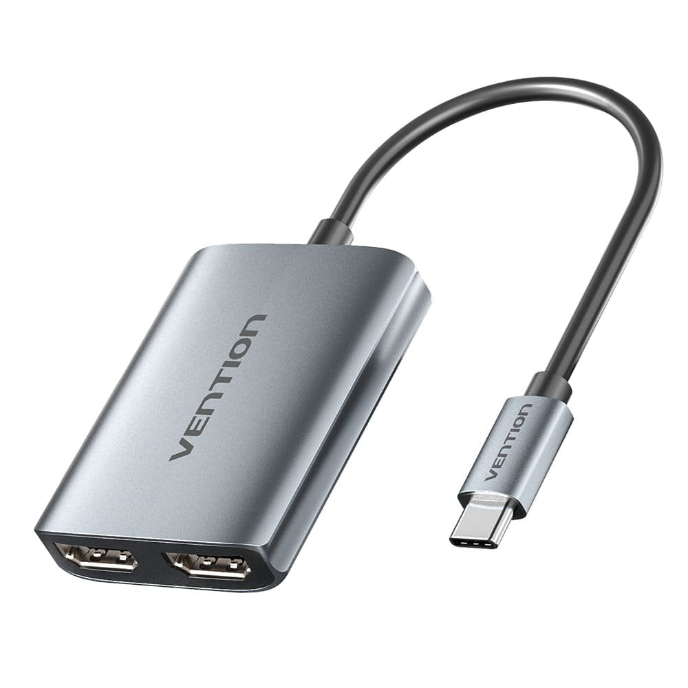 Cable Conversor Vention Aczhb Usb Tipo-C Macho 2x Hdmi Macho Gris