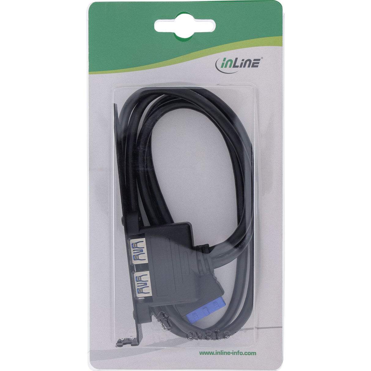Soporte De Ranura Inline 2x Usb 3.0 A Hembra A Enchufe De Placa Base Interno 0,5 M