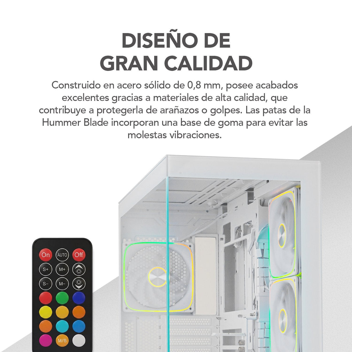 Caja Pc Gaming Semitorre Nox Hummer Blade Blanca