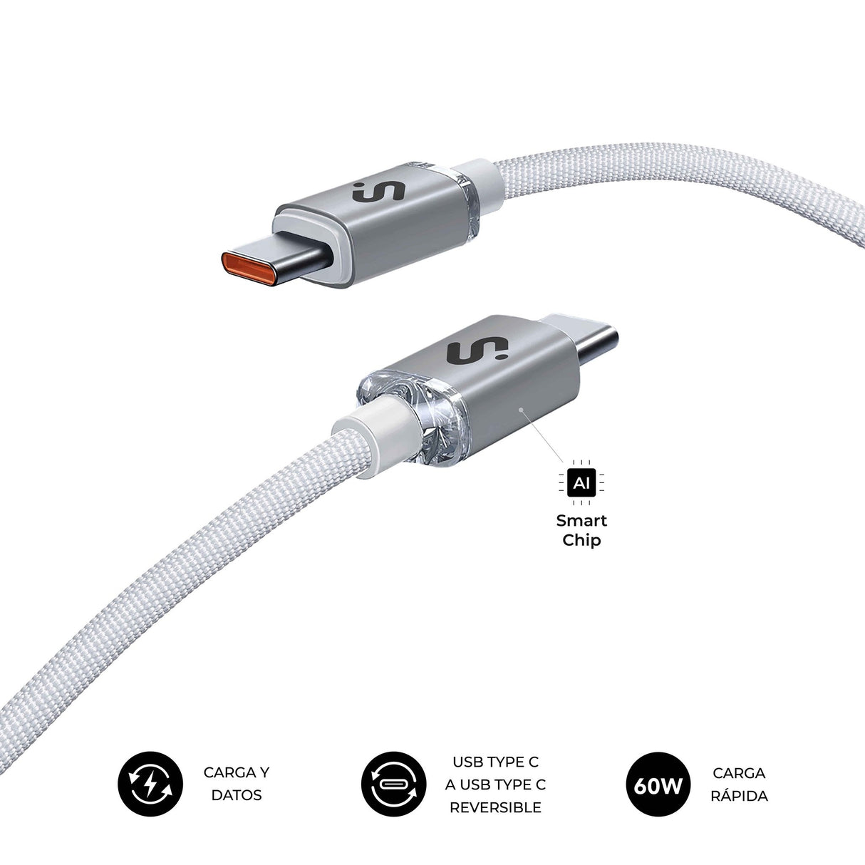 EAN 8436586743550 - SUBBLIM SUBCAB-C06010 cable USB USB 2.0 USB C Blanco imagen 2