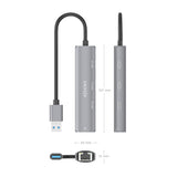 Aisens Usb3.0 Dock Usb-A A Ethernet Gigabit + Hub 3xusb-C, Gris, 15cm