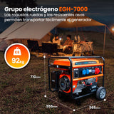 Extralink Ex.30714 Motor-Generador 7000 W 25 L Gasolina Negro, Naranja