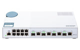 Switch Gestionable Qnap Qsw-M408-4c 12 Puertos (4*Puertos Combinados Sfp+/Rj45 Gigabit + 8*Rj45) Consola Rj45 Con Ventilador Formato Sobremesa
