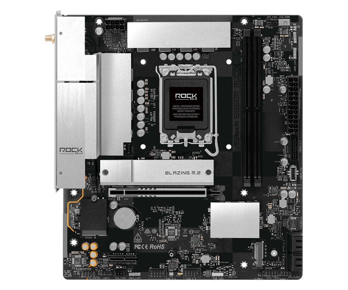 Placa Base  Asrock B860m Rock Wifi 1851 Matx Hdmi Dp Ddr5
