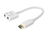 Cable Adaptador Usb-C A Audio 2 Jack 3.5mm Hembra Para Auricular Y Microfono