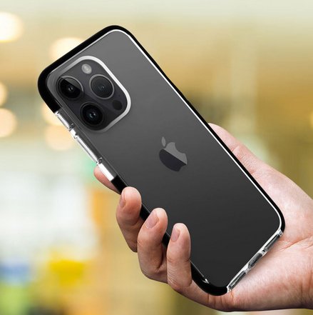 Funda  Apple Iphone 14 Pro  Akashi Color Transparente Con Borde Negro