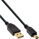 Inline Usb 2.0 Mini Cable Tipo A Macho A Mini-B Macho 5 Pines Negro / Dorado 1m