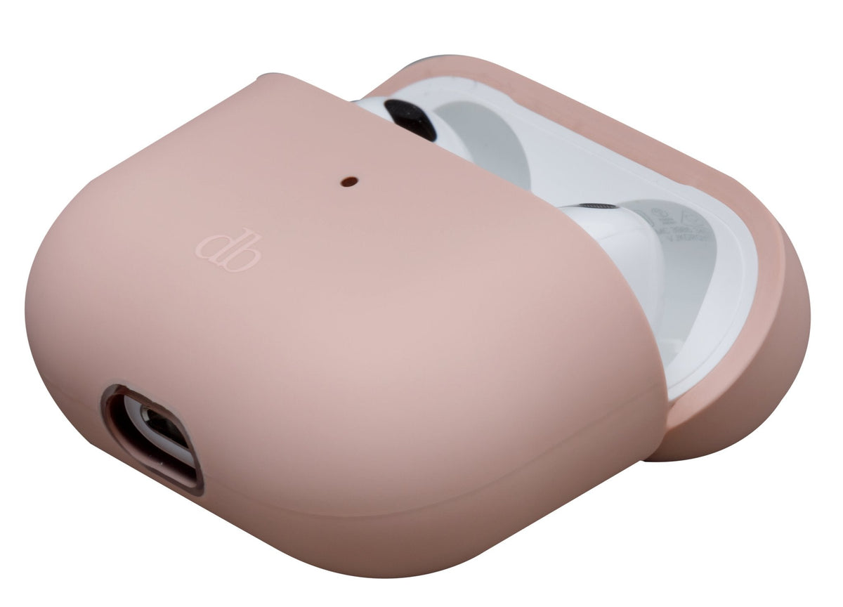 Dbramante1928 Costa Rica - Bolsa Fr Inalámbrico Kopfhrer - Recycelter Plástico, Silicona - Rosa Sandfarben - Fr Apple Airpods (3. Generation)
