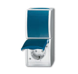 Ebw-53 Kombi Steckdose- Wippschalter Ocean Ip44 Grau Blau