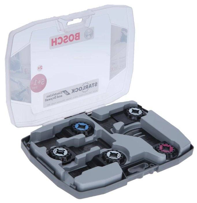 Bosch Professional Starlock Best Of Electrician & Drywaller Set 5+1, Juego De Hojas De Sierra De 6 Piezas, Para Herramientas Multifuncionales 2608664622