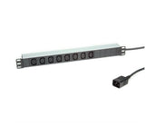 Roline 19-Zoll-Steckdosenleiste 8fach C13 + C20-Stecker, Aluminium, 2 M