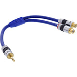 Cable De Audio Inline Premium 2x Rca Hembra A Macho De 3,5 Mm De 0,25 M
