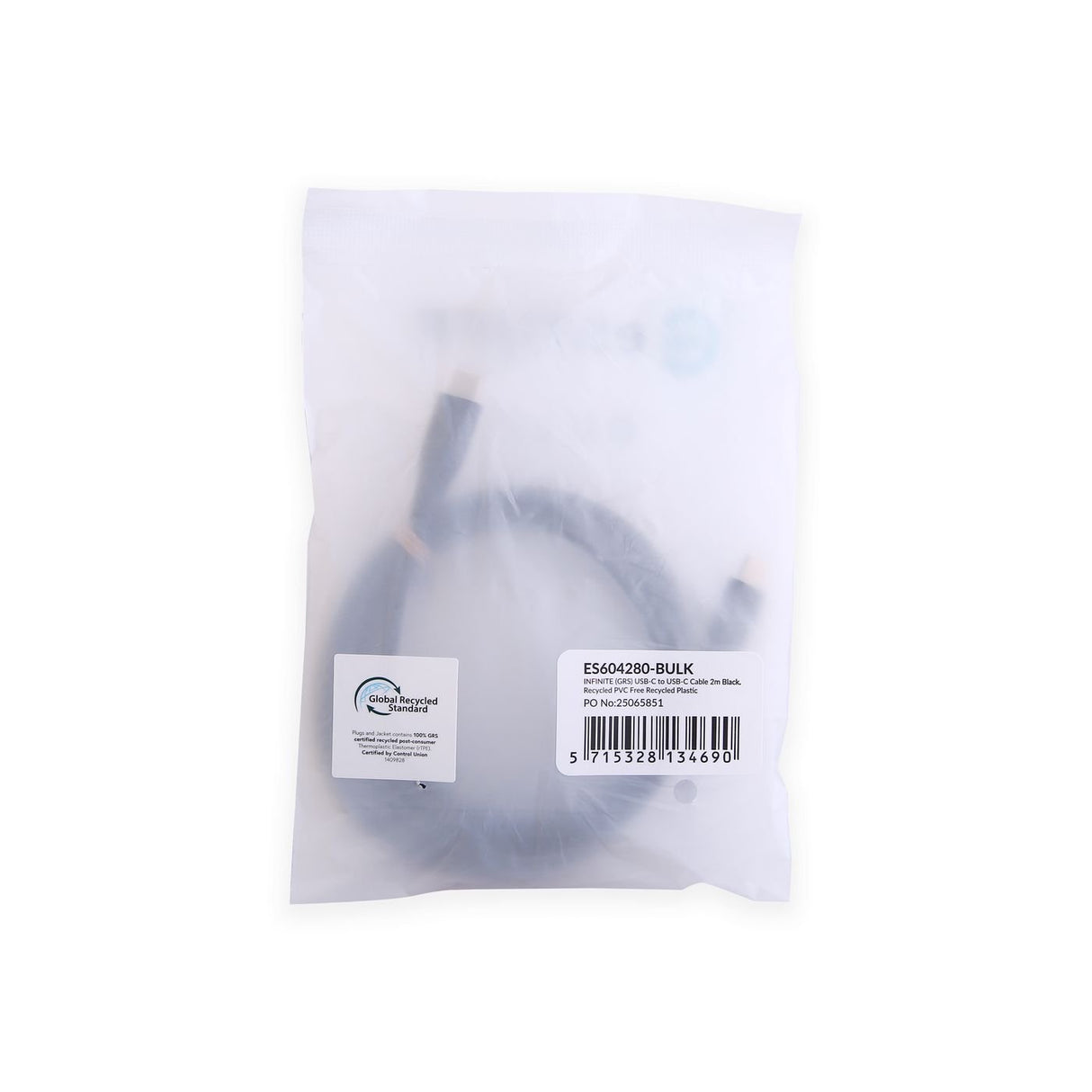 EAN 5715328134690 - eSTUFF ES604280-BULK cable USB USB 2.0 2 m USB C 60 W Negro imagen 3
