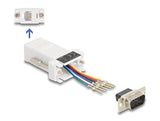Delock 67073 D-Sub Macho De 9 Pines A Rj12 Hembra, Kit De Montaje Blanco