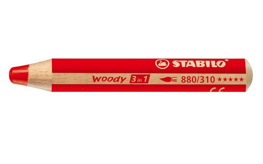 Stabilo Lápices De Colores Woody 3 En 1 Estuche De 5 Rojo Carmín