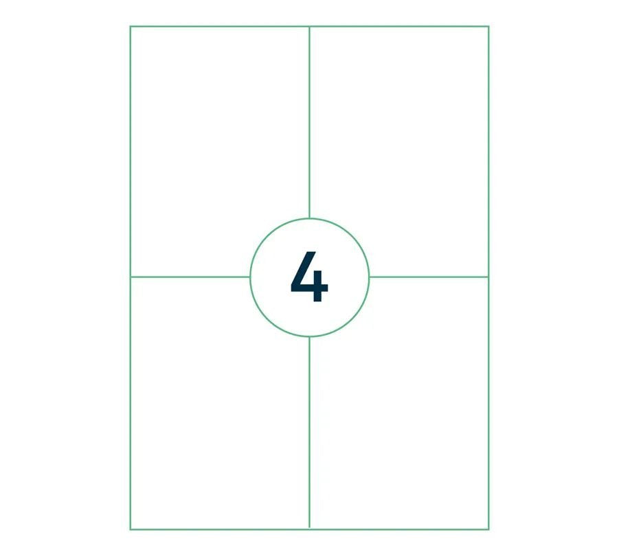 A4 Label 105x148 Mm. 4 Labels  Per Sheet, 400 Labels Per