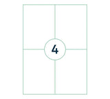 A4 Label 105x148 Mm. 4 Labels  Per Sheet, 400 Labels Per