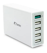 Fantec Schnellladegerät Qc3-A51 1xusb3.0/4xusb 40w Weiss