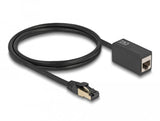 Delock Netzwerk Verlängerungscable Rj45 Stecker Zu Rj45 Buchse Cat.8.1 S Ftp 1 M Schwarz