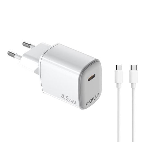 EAN 8021735221395 - Celly UPTC1USBC45WCTC cargador de dispositivo móvil Smartphone, Tableta Blanco Corriente alterna, USB Car imagen 1