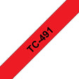EAN 4977766050739 - Brother TC-491 cinta para impresora de etiquetas Negro sobre rojo imagen 1