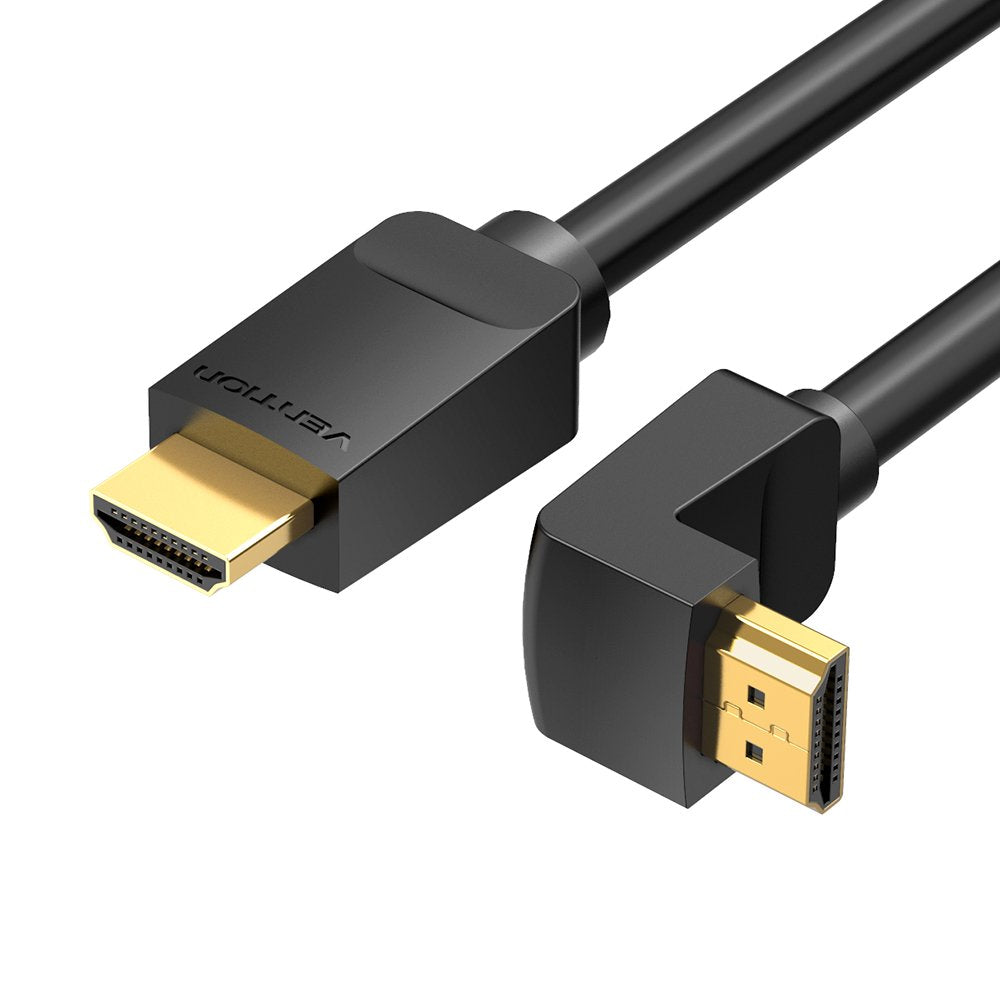 Cable Hdmi 2.0 4k Acodado Vention Aaqbh Hdmi Macho Hdmi Macho 2m Negro