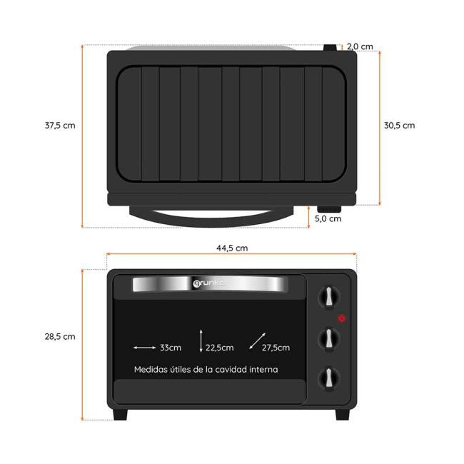Horno De Sobremesa Grunkel Hr-23hn 1600w Capacidad 23l