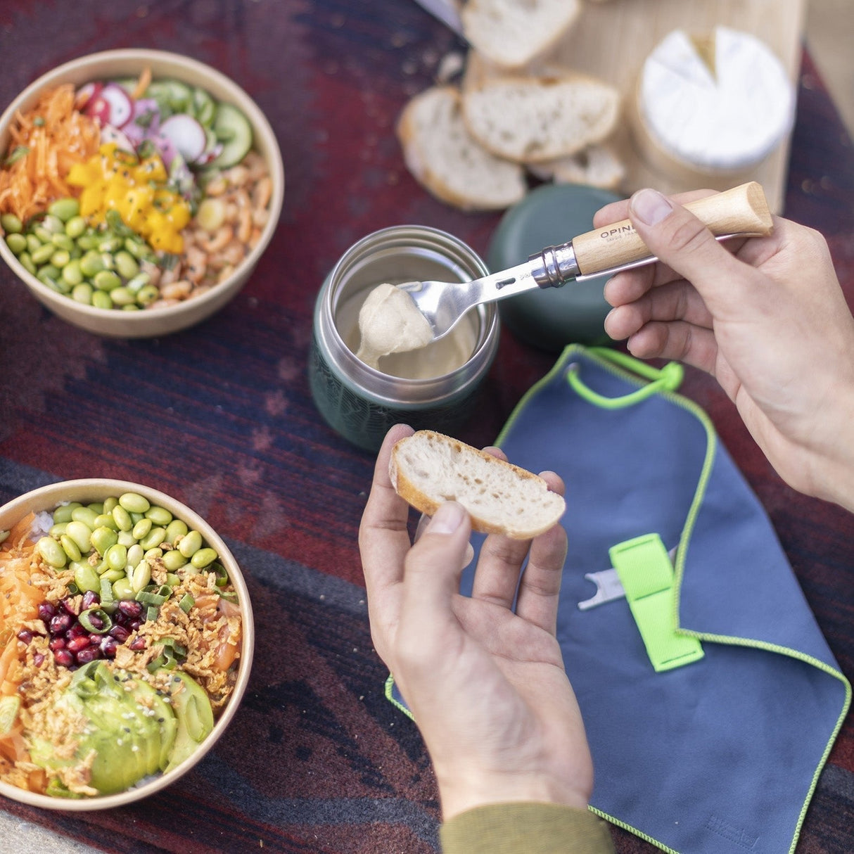 Complementos Set De Picnic, Navaja Nº8 + 2 Cubiertos. Opinel