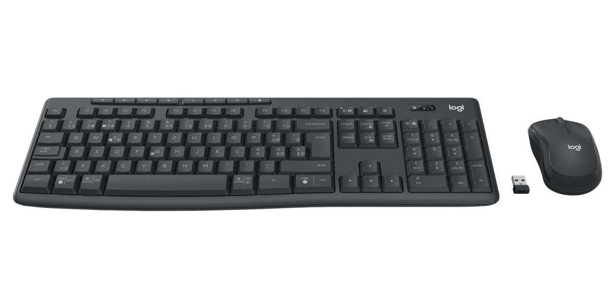 Teclado Suizo + Ratón Logitech Mk370 Combo For Business Rf Wireless + Bluetooth Qwertz Grafito