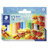Staedtler Noris 241 Pack De 12 Ceras Blandas - Diametro 8mm - Resistencia A La Rotura - Colores Surtidos