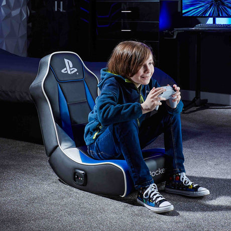 EAN 94338210279 - X Rocker 2021027 silla para videojuegos Silla gaming Asiento acolchado tapizado Negro, Azul, Blanco imagen 3