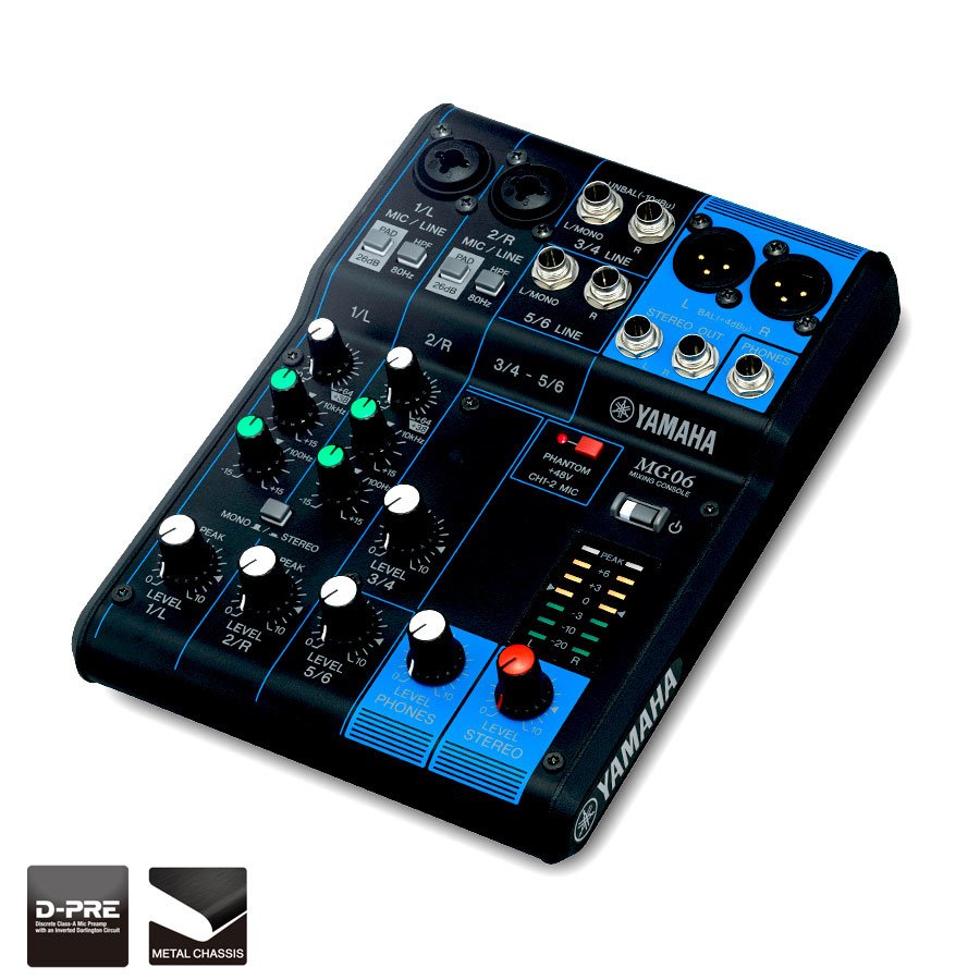 Yamaha Mg06 Mezclador Dj 6 Canales Negro