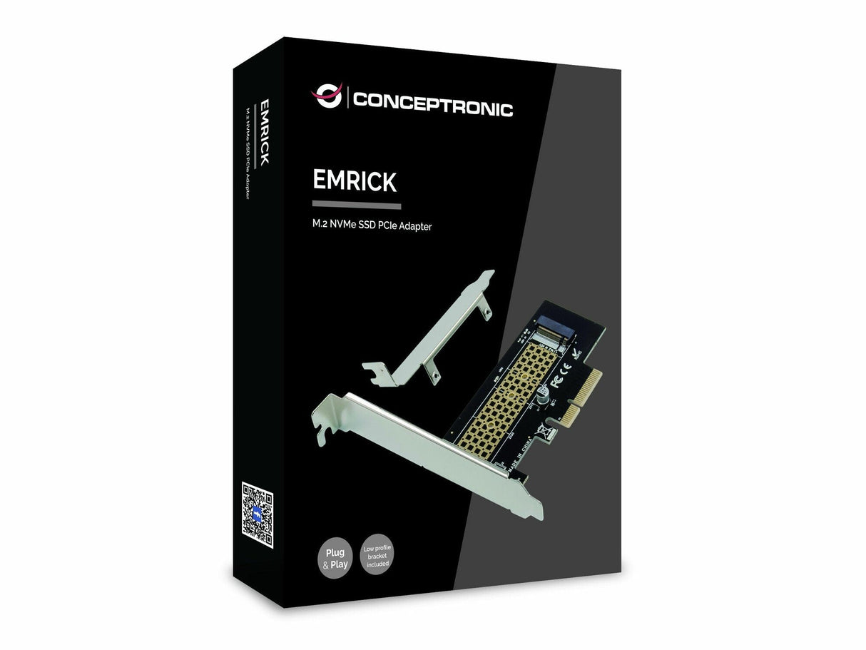 Conceptronic Pci Express Card 4  M.2 Nvme Ssd Emrick Schwarz