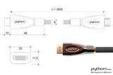 Cable  Python Hdmi« 2.0 4k2k Trenzado Negro 3m