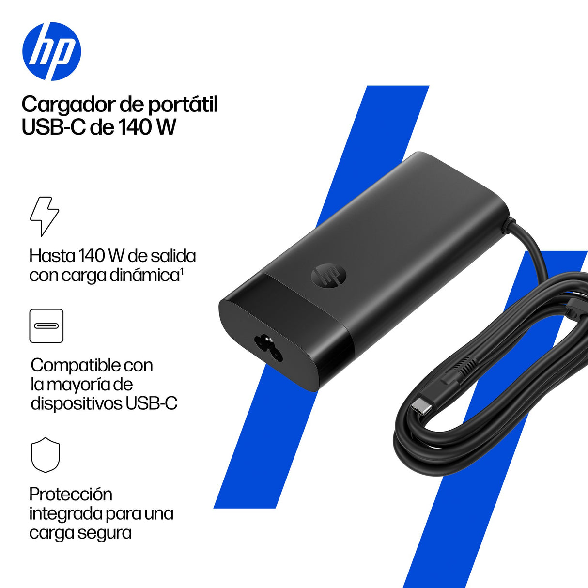 EAN 5715328209442 - HP 140W USB-C Laptop Charger adaptador e inversor de corriente Negro imagen 4