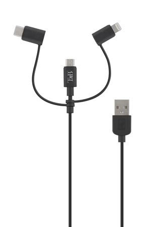 Câble T Nb 3en1 Usb - Lightning / Micro-Usb / Usb-C M/M 1,5m (Negro)