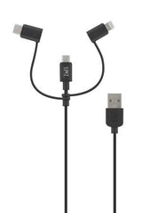 Câble T Nb 3en1 Usb - Lightning / Micro-Usb / Usb-C M/M 1,5m (Negro)