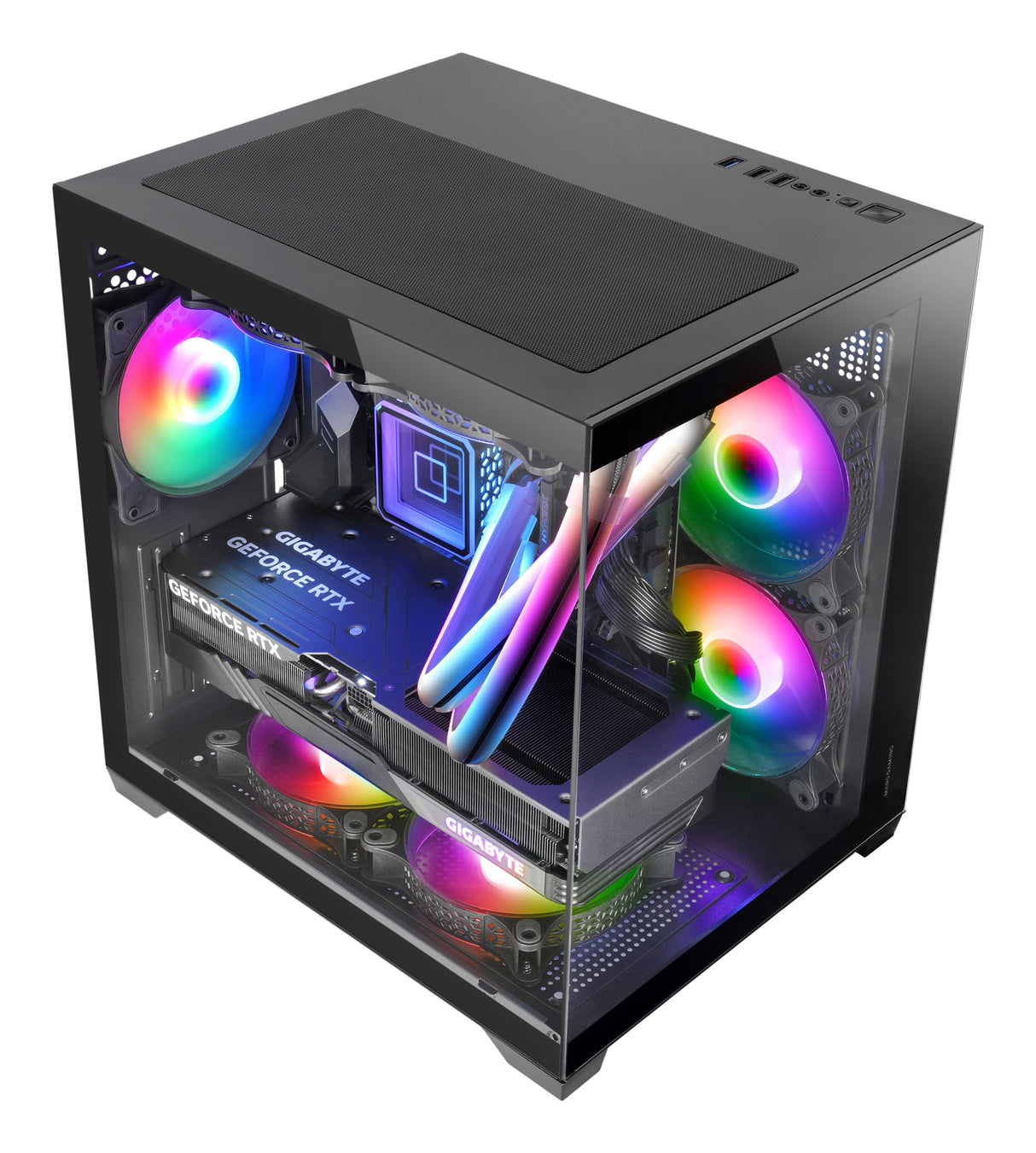 Caja Microatx Cube Mars Gaming Mc-View2 Negra Cristal Continuo Gpu 330mm 1x3.5 3x2.5
