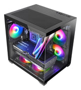 Caja Microatx Cube Mars Gaming Mc-View2 Negra Cristal Continuo Gpu 330mm 1x3.5 3x2.5