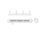 Roline 48,26cm 19pulgadas Placa Frontal 4 Ösen Tipo G Kabeldurchfuhrung Burste Ral 7035 Gris Claro