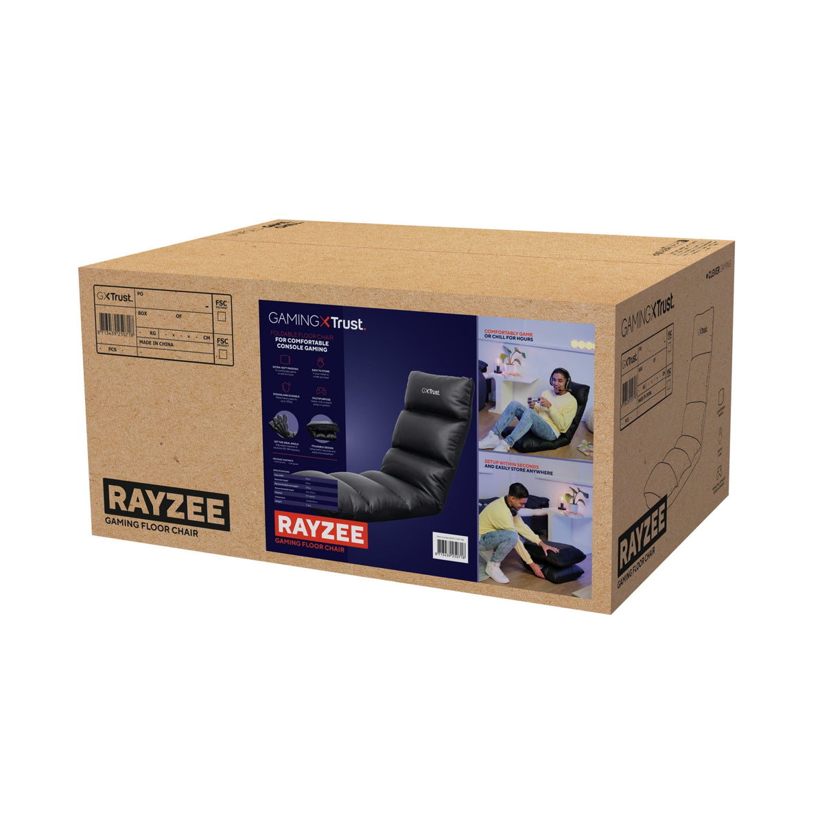 Trust Gxt 718 Rayzee Silla Gaming Asiento Acolchado Negro