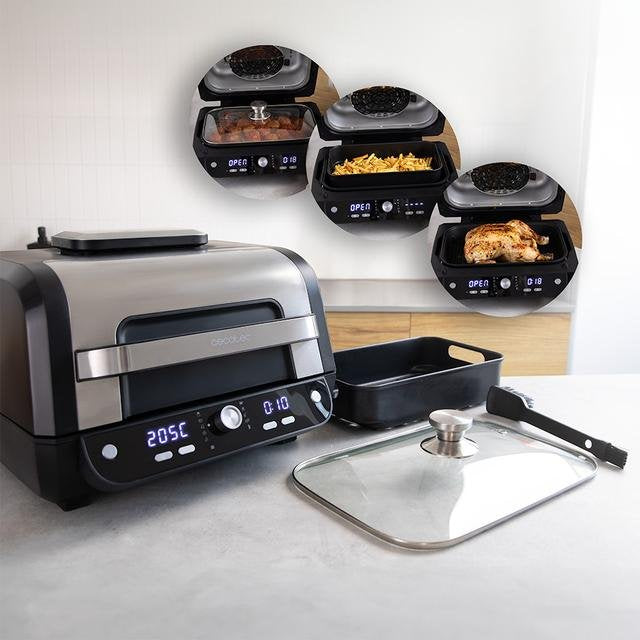 Freidora Cecotec Cecofry Firedome 8000 Pro Sencillo 8 L Independiente 1700 W De Aire Caliente Negro, Acero Inoxidable