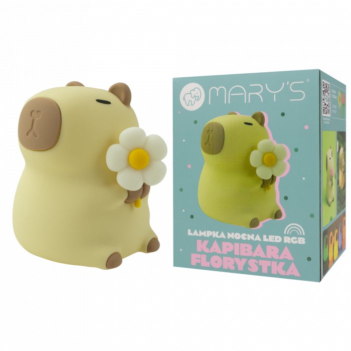 Lámpara Nocturna Led Rgb Recargable Modelo Capibara Florista