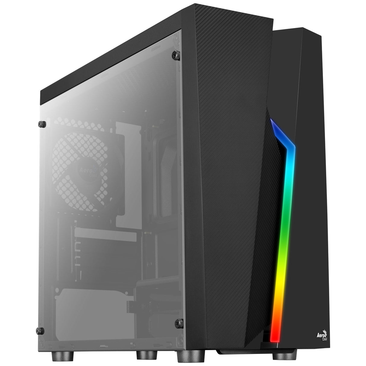 Caja Pc Aerocool Minitorre Bolt Mini Usb 3.0 / Usb 2.0 Audio/Microfono  Soporta Gpu Hasta 158mm Lateral Transparente Micro/Mini Itx