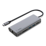 Adaptador Belkin Avc008btsgy  Multipuerto Usb-C A Ethernet, Usb-C, Usb-A, Hdmi, Sd  Color Gris